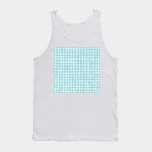 Light blue gingham textured stripes Tank Top